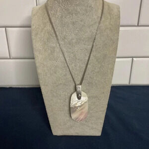 Kendra Scott MOP & Silver Tone Bolo Clasp Necklace